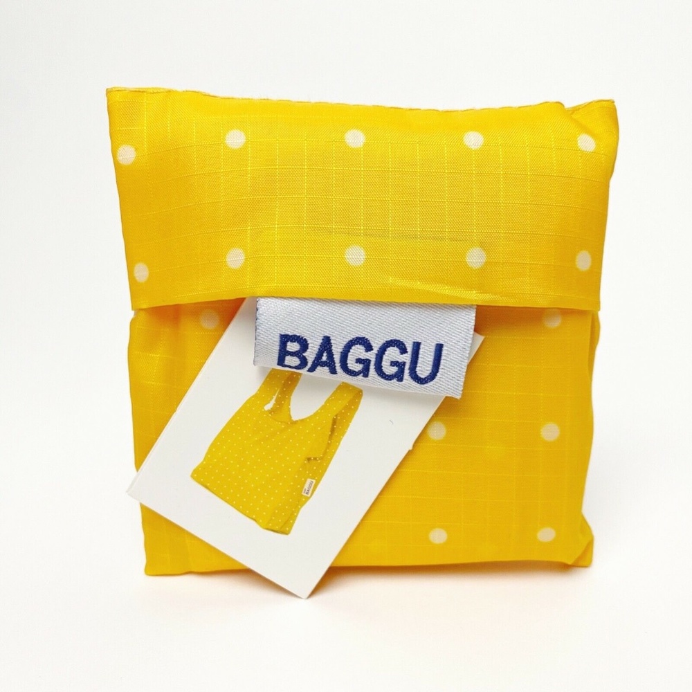 Baby BAGGU Standard Reusable Bag - Saffron Dot - Rare Sold Out - Small Tote Bag